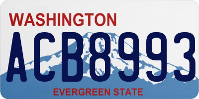 WA license plate ACB8993