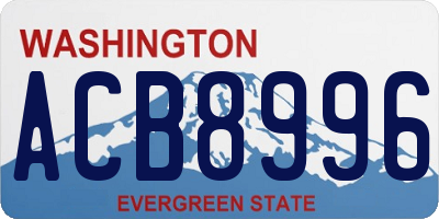 WA license plate ACB8996