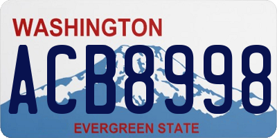 WA license plate ACB8998