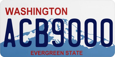 WA license plate ACB9000