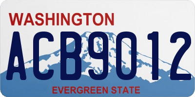 WA license plate ACB9012