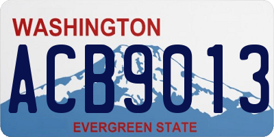 WA license plate ACB9013