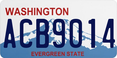 WA license plate ACB9014