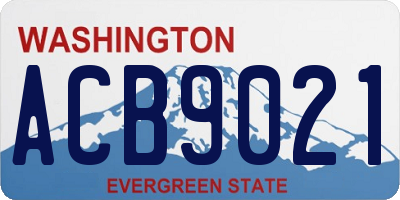 WA license plate ACB9021