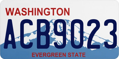 WA license plate ACB9023