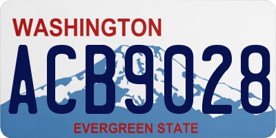 WA license plate ACB9028