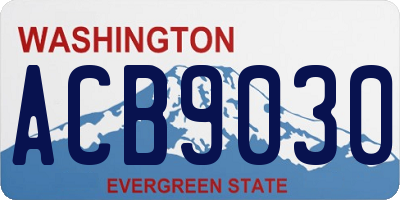 WA license plate ACB9030