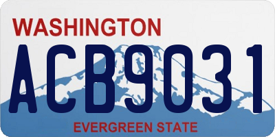WA license plate ACB9031