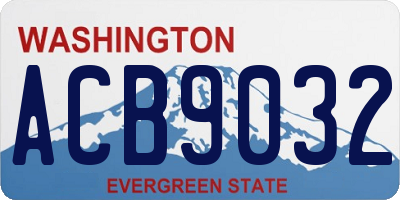 WA license plate ACB9032