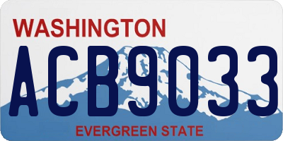 WA license plate ACB9033