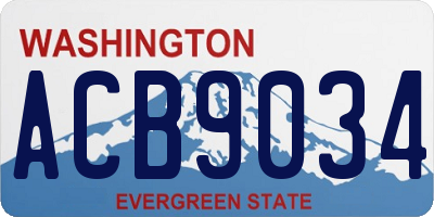 WA license plate ACB9034