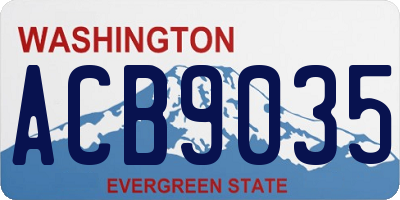 WA license plate ACB9035