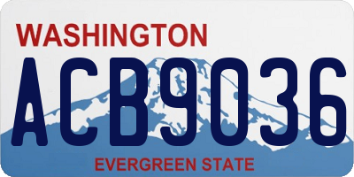 WA license plate ACB9036