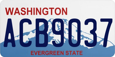 WA license plate ACB9037