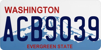 WA license plate ACB9039