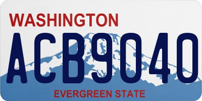 WA license plate ACB9040