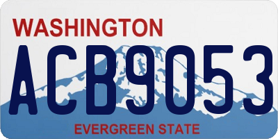 WA license plate ACB9053