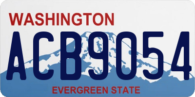 WA license plate ACB9054