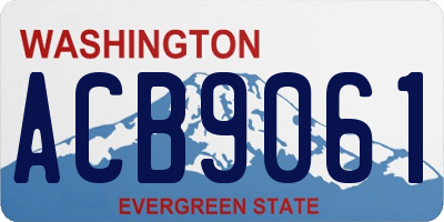 WA license plate ACB9061