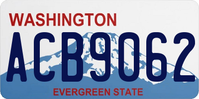 WA license plate ACB9062