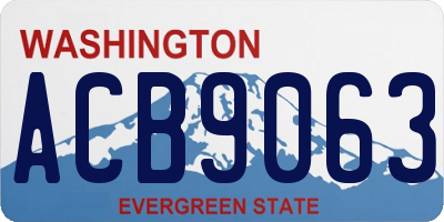 WA license plate ACB9063
