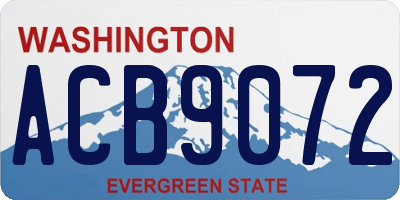 WA license plate ACB9072