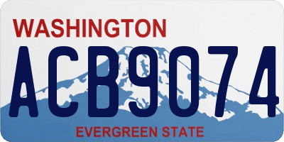 WA license plate ACB9074