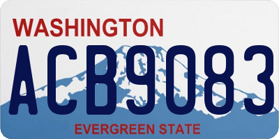 WA license plate ACB9083