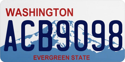 WA license plate ACB9098