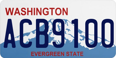 WA license plate ACB9100