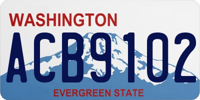 WA license plate ACB9102