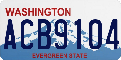 WA license plate ACB9104