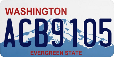 WA license plate ACB9105