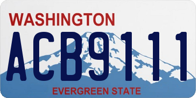 WA license plate ACB9111