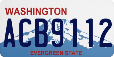 WA license plate ACB9112