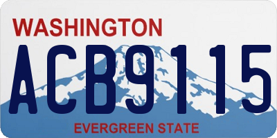 WA license plate ACB9115