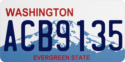 WA license plate ACB9135