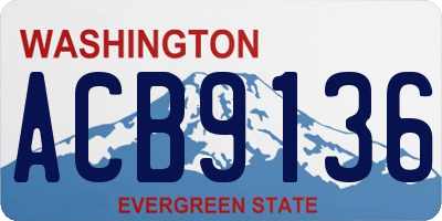 WA license plate ACB9136