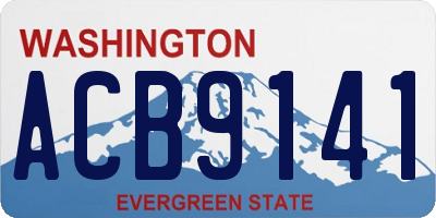 WA license plate ACB9141