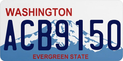 WA license plate ACB9150