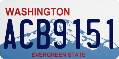 WA license plate ACB9151