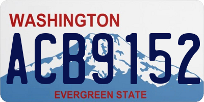 WA license plate ACB9152