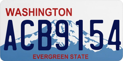 WA license plate ACB9154