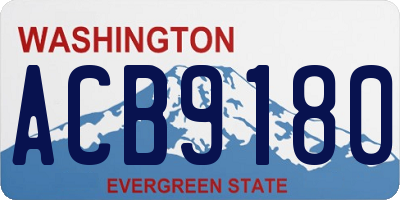 WA license plate ACB9180
