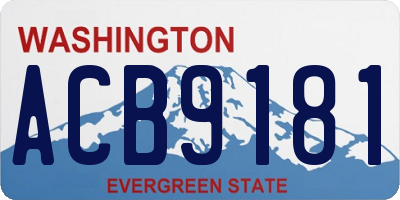 WA license plate ACB9181
