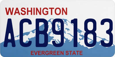 WA license plate ACB9183