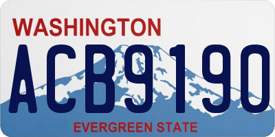 WA license plate ACB9190