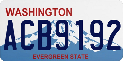 WA license plate ACB9192
