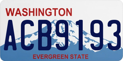 WA license plate ACB9193