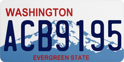 WA license plate ACB9195
